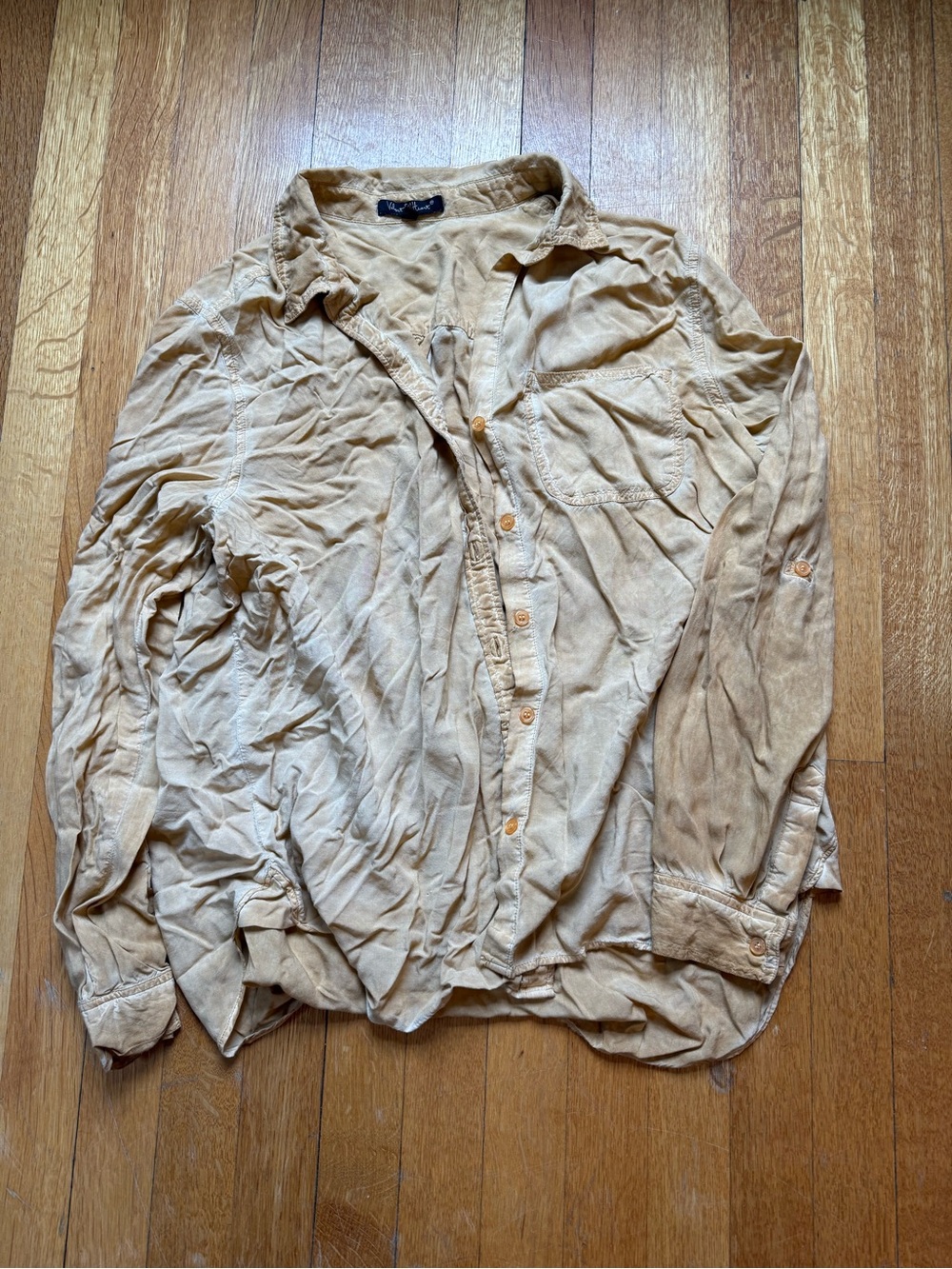 Velvet Heart Tan Button-Up Top